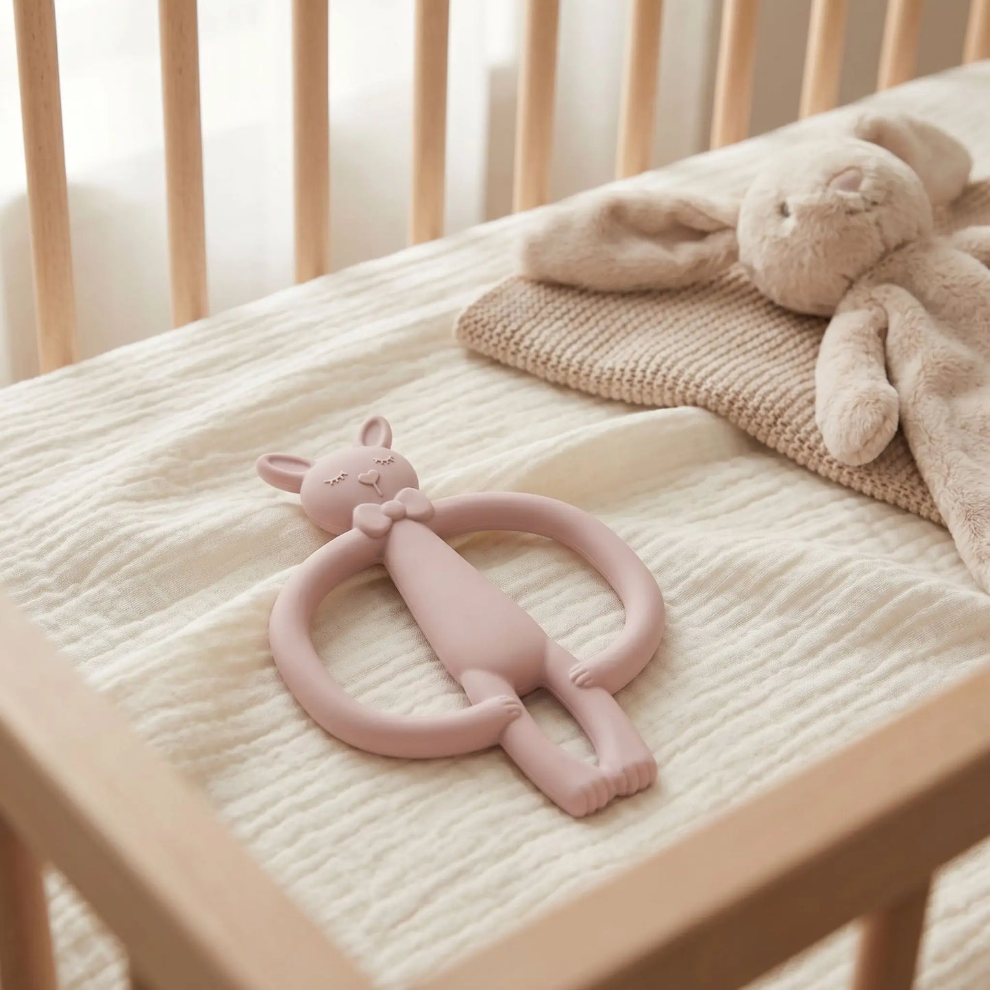 anneau de dentition bebe rose berceau