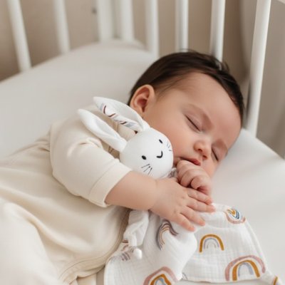 Doudou lapin dort bebe