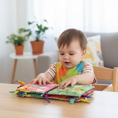 Livre bebe en tissus bebe tigre