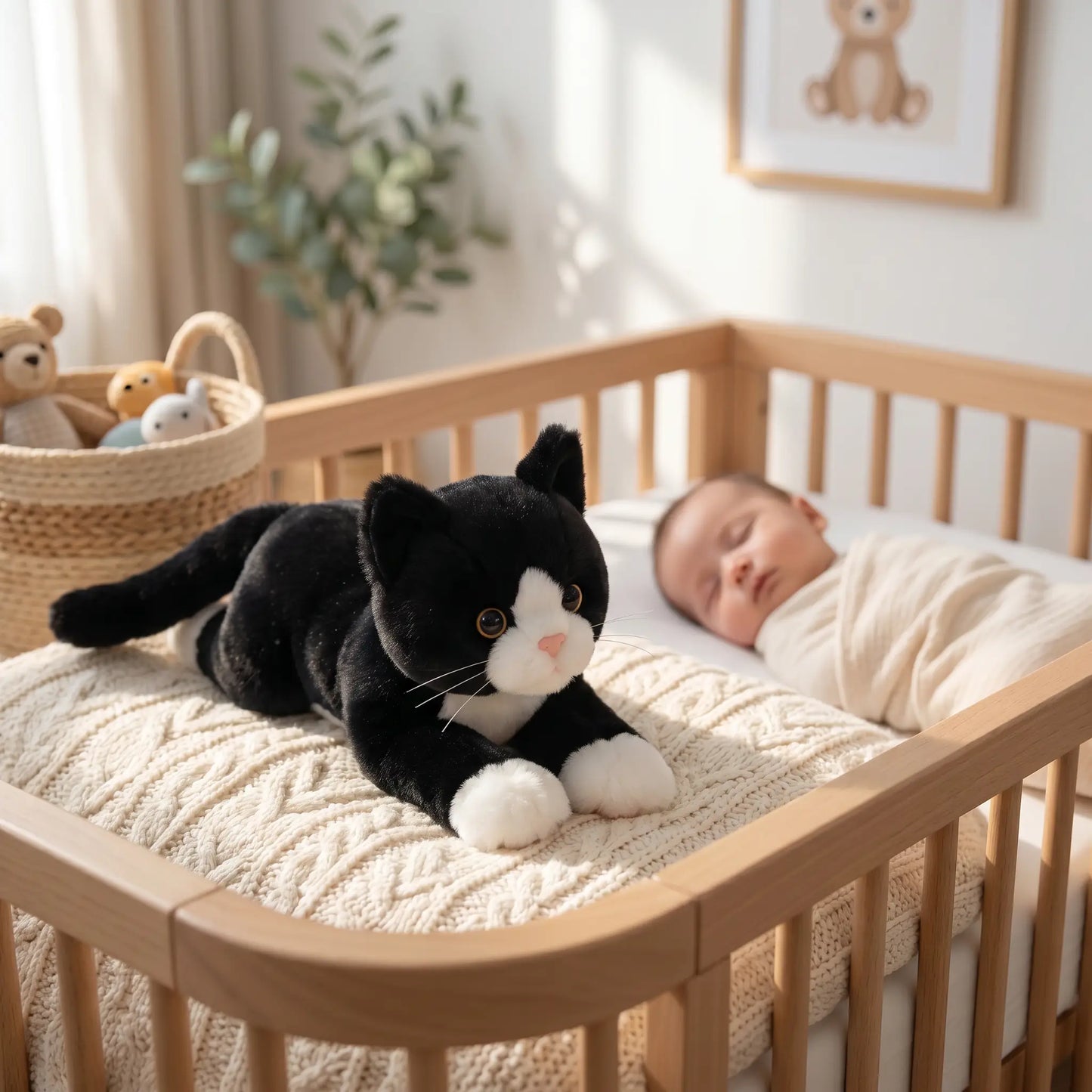 peluche chat noir 53cm bebe dort