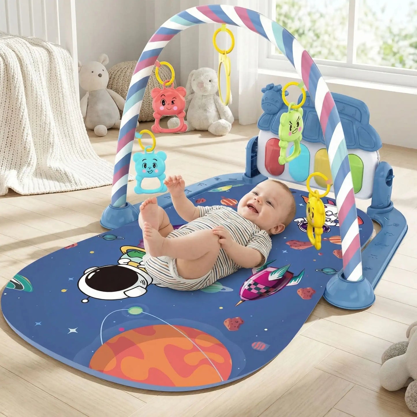 tapis d eveil bleu lune