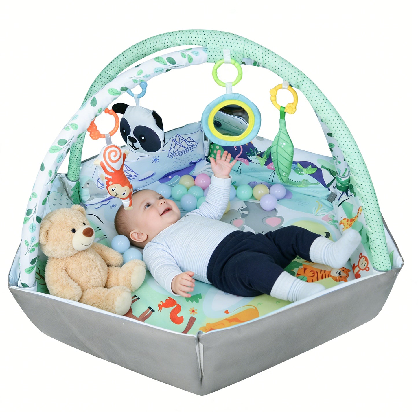 tapis deveil bebe bebe peluche ourson