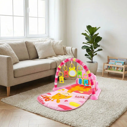 tapis d eveil bebe girafe rose