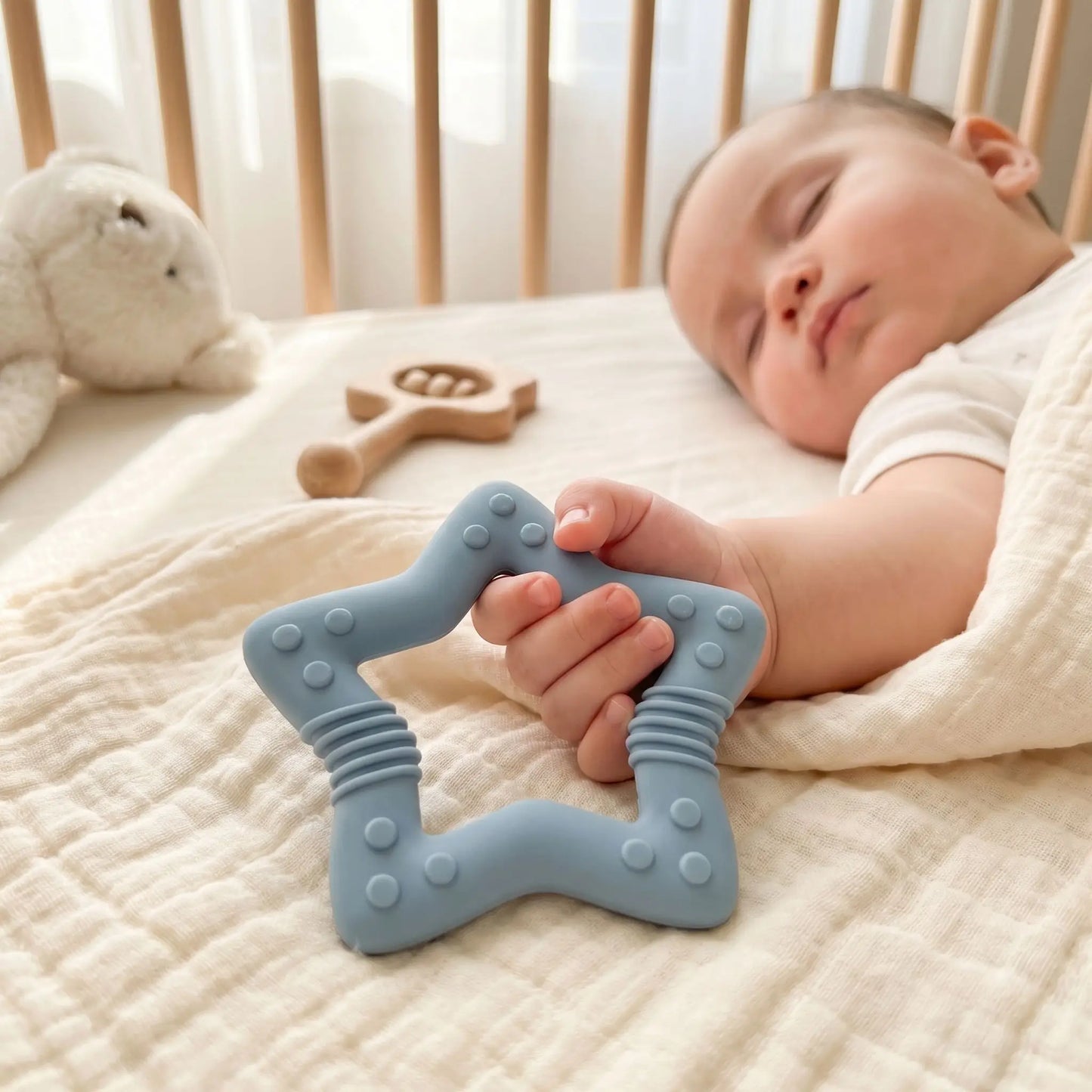 anneau de dentition bebe bleu