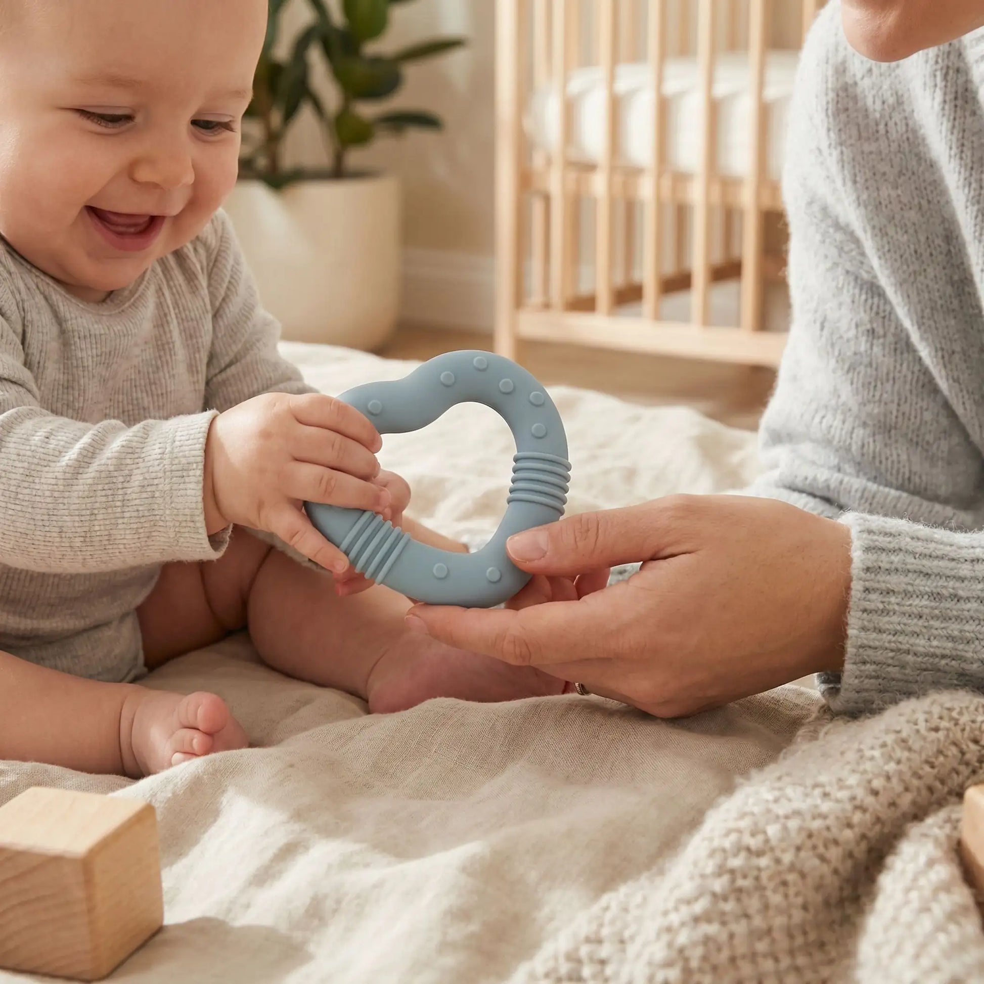 anneau de dentition bebe maman bleu