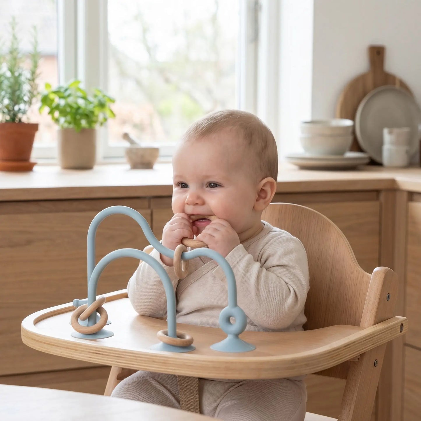 anneau de dentition chaise bleu