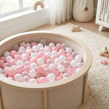 balle piscine a balle etoile rose blanche