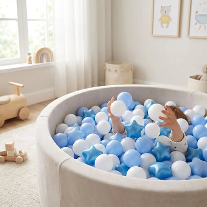 balle pour piscine a balle bleue blanc etoiles