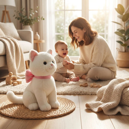 chat peluche 18cm tapis maman