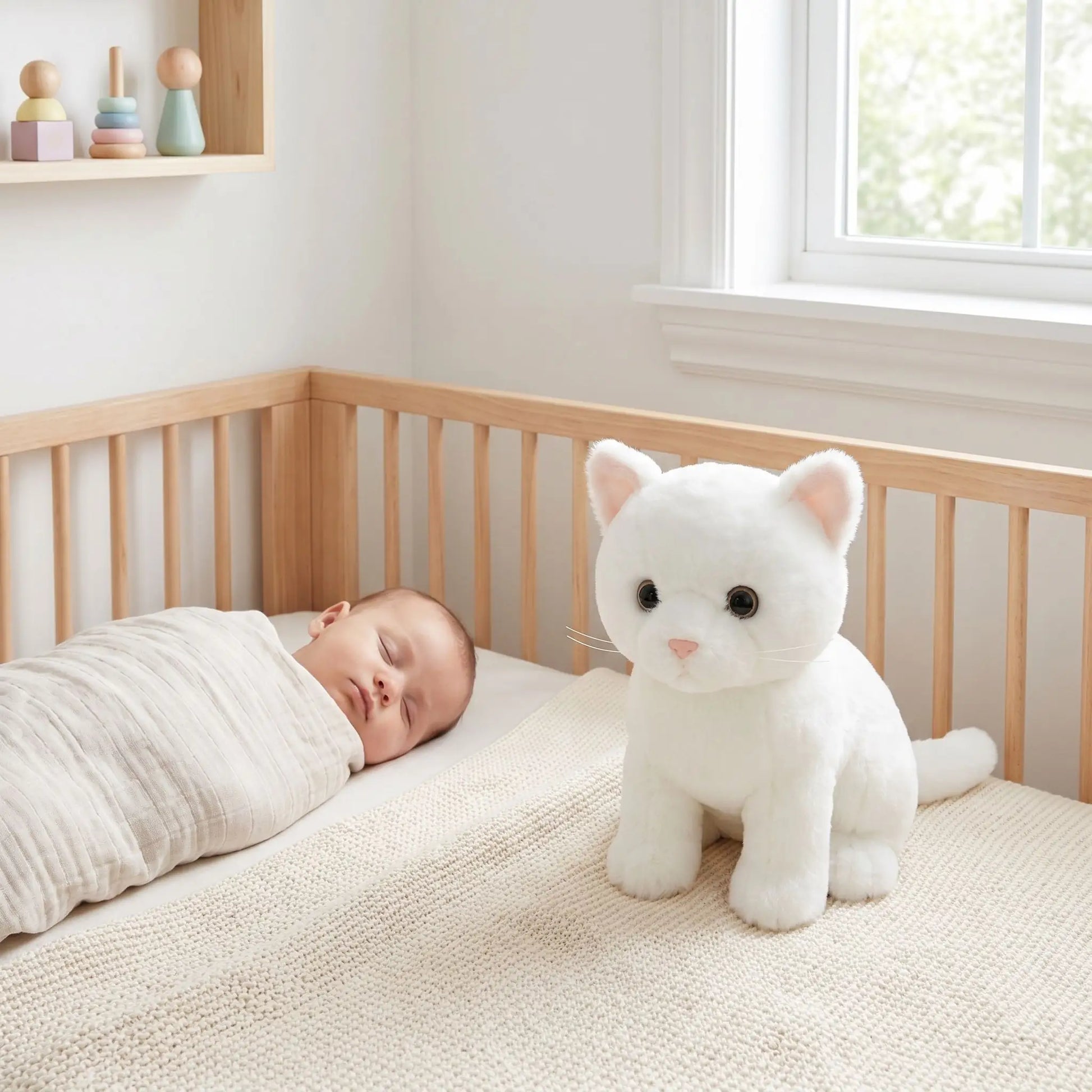 chats en peluches 26cm bebe dort bebe