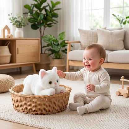 chats peluche doux bebe assis