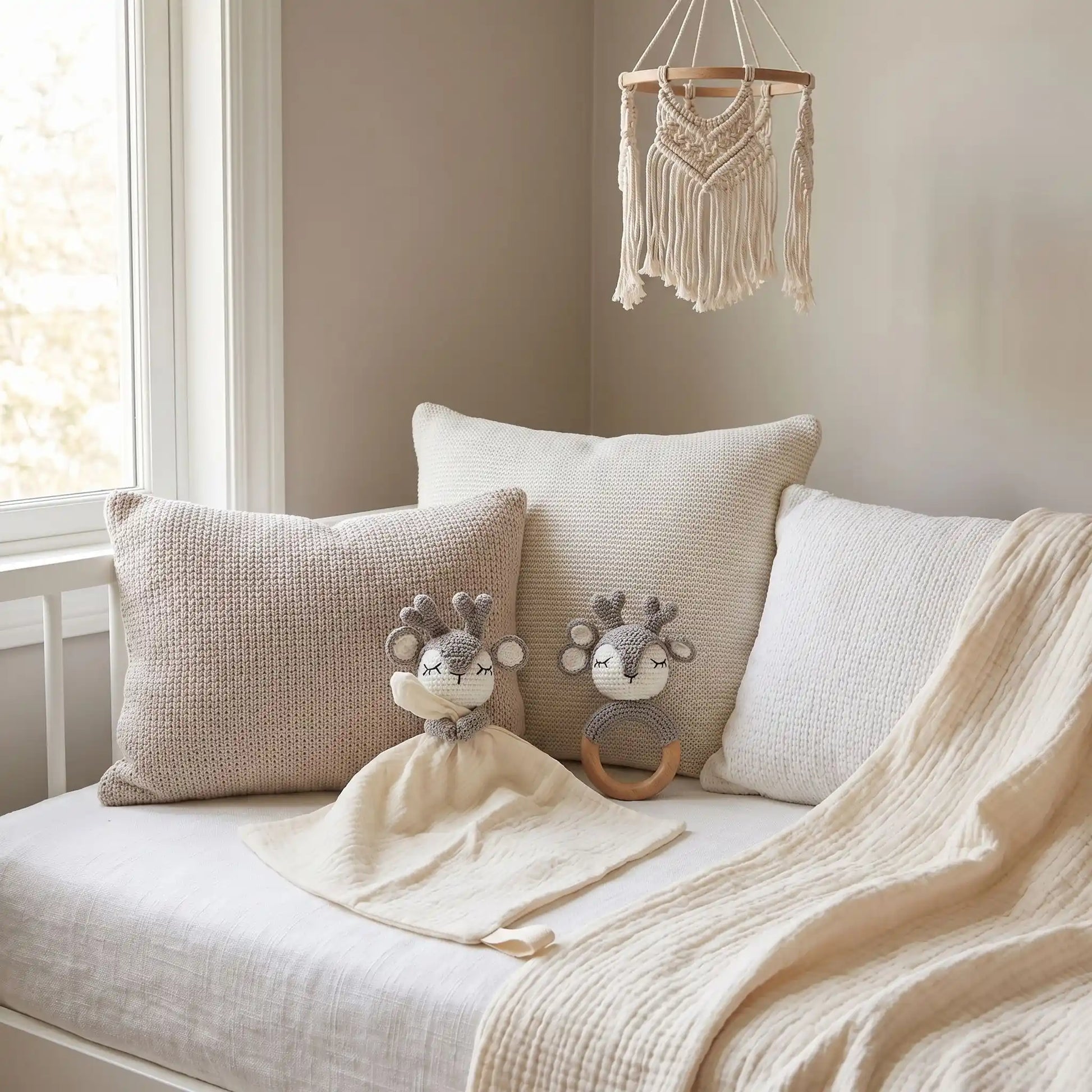 doudou bebe blanc lit cerfs