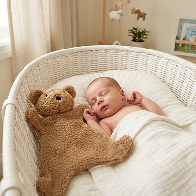 Doudou bebe dort bebe blanc