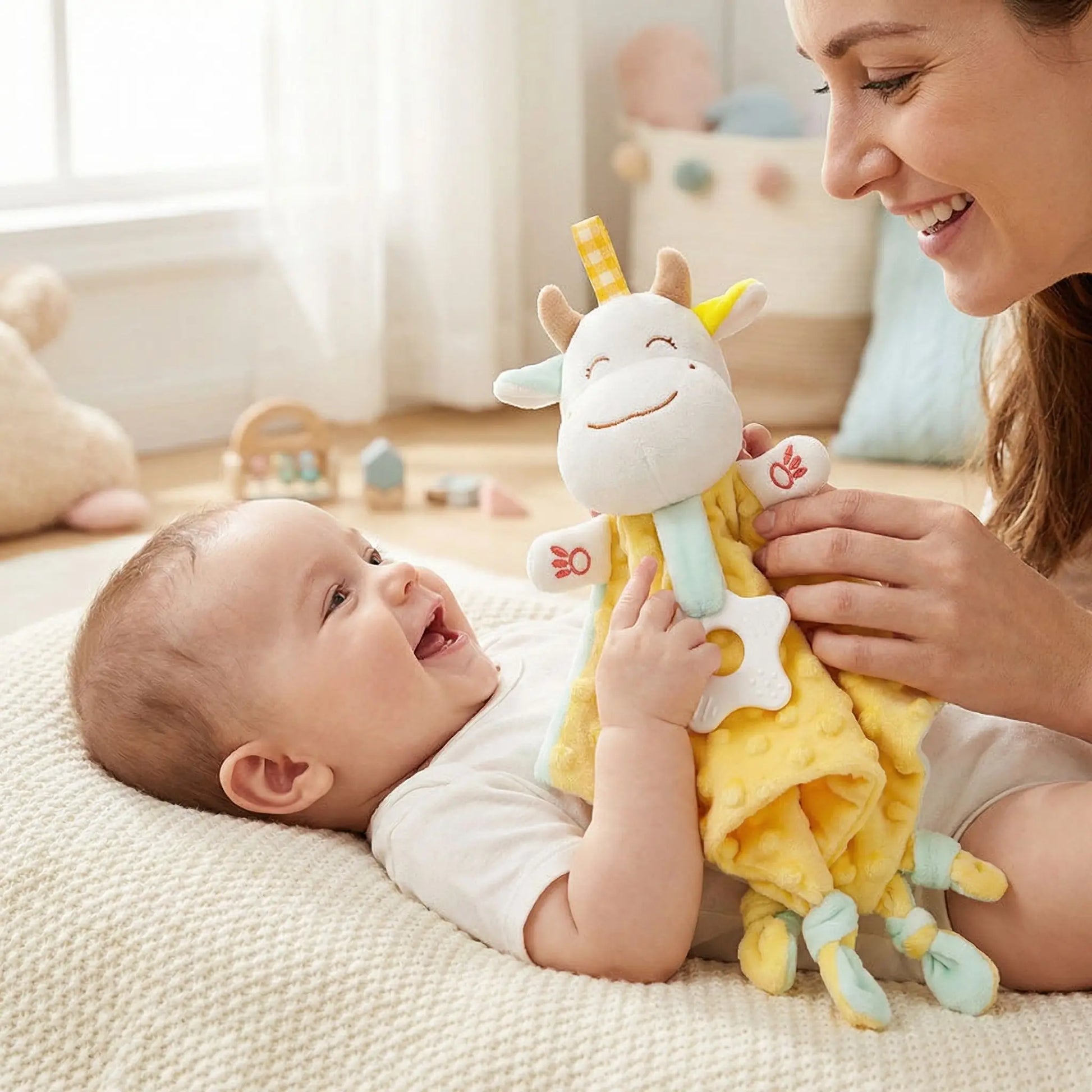 doudou bebe garcon vache jaune