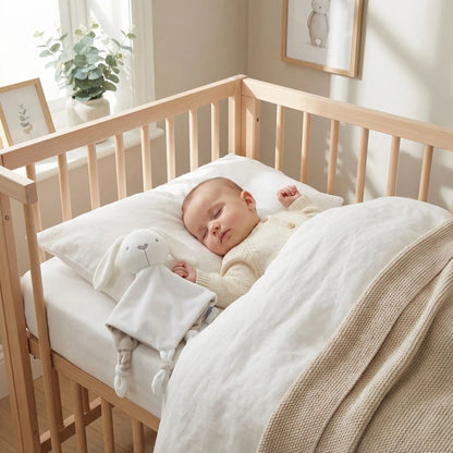 doudou lapin bebe dort blanc