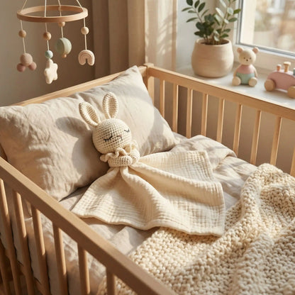 doudou lapin blanc berceau