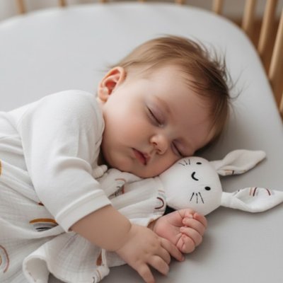 Doudou lapin face bebe