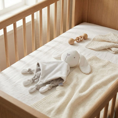 doudou lapin lit blanc