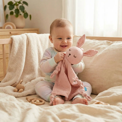 doudou lapin rose maman