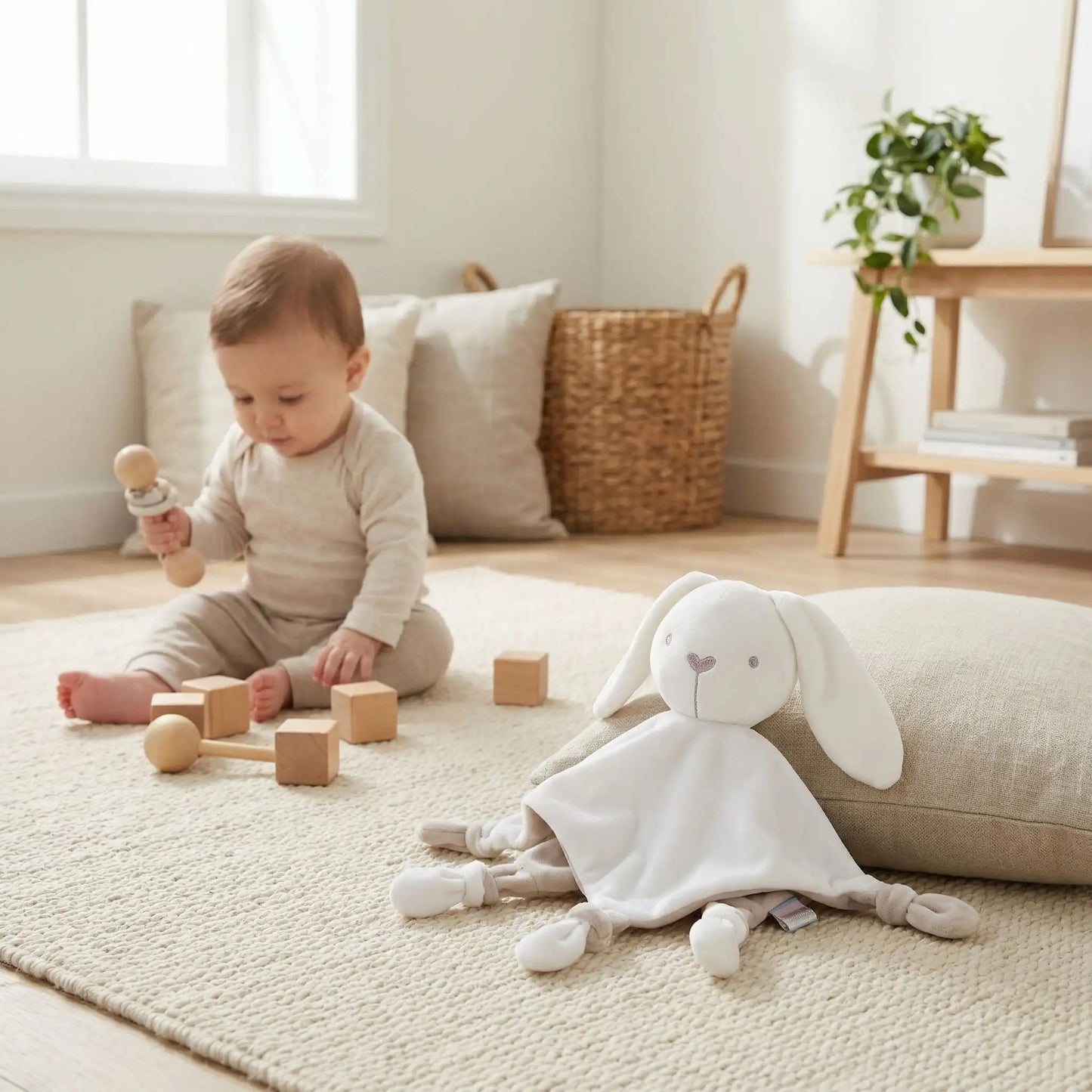 doudou lapin tapis bebe