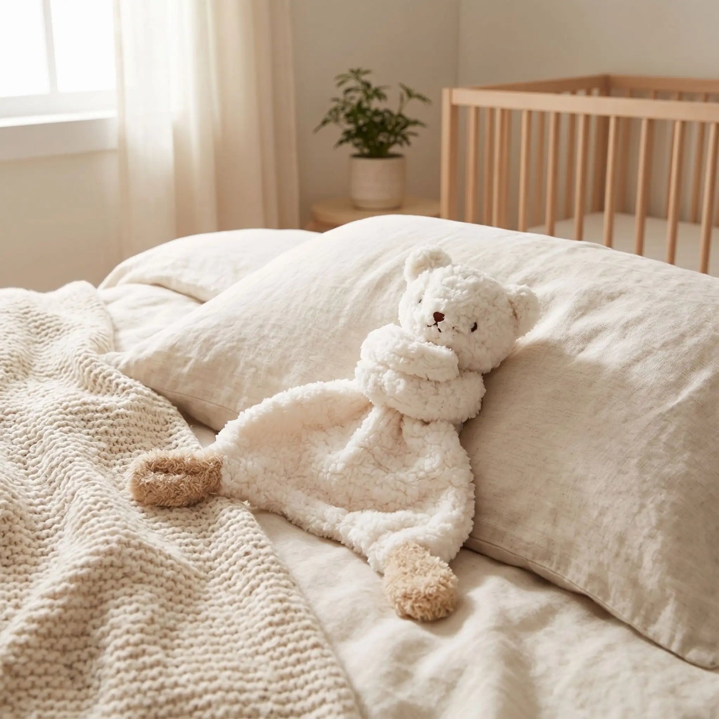 doudou pour bebe blanc lit