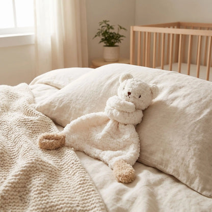 doudou pour bebe blanc lit