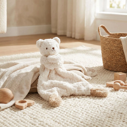doudou pour bebe tapis blanc