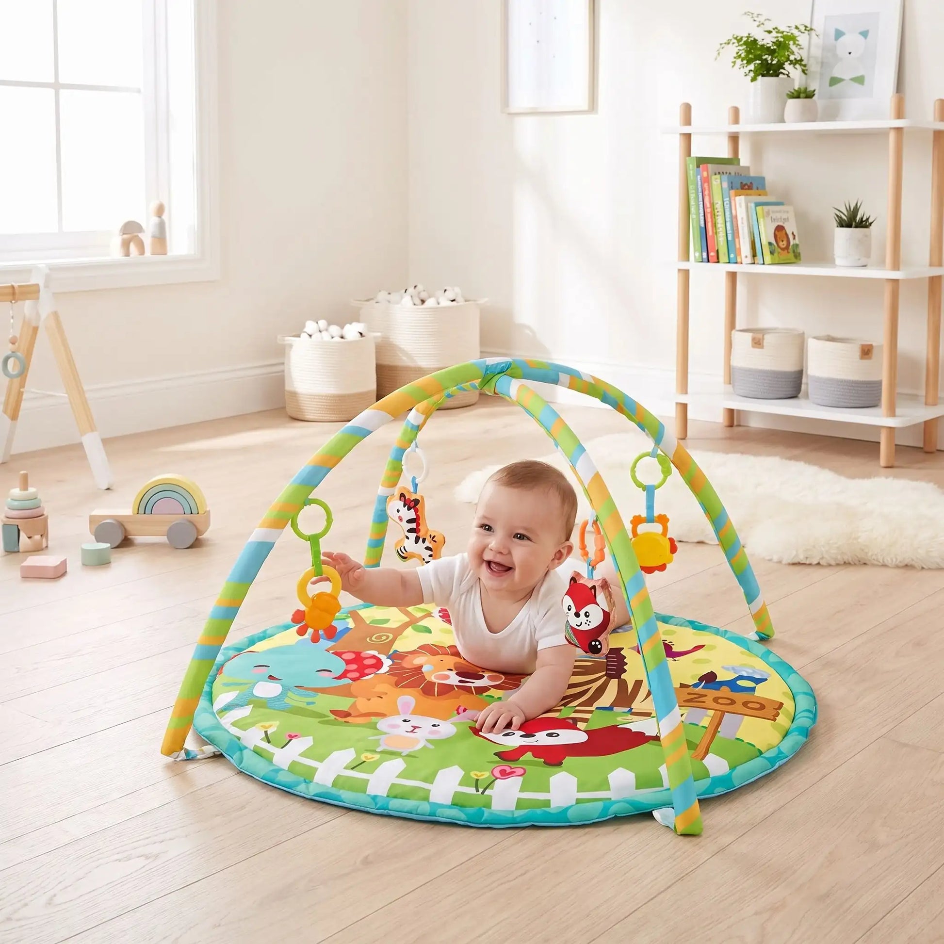 grand tapis deveil moelleux joue bebe ventre