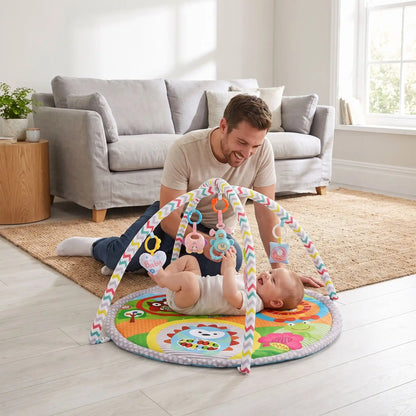 grand tapis deveil moelleux papa bebe joue salon