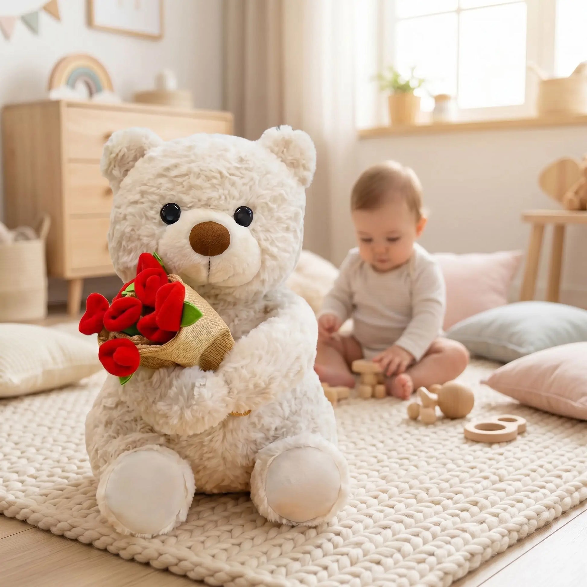 gros ours en peluche 38cm assis bebe