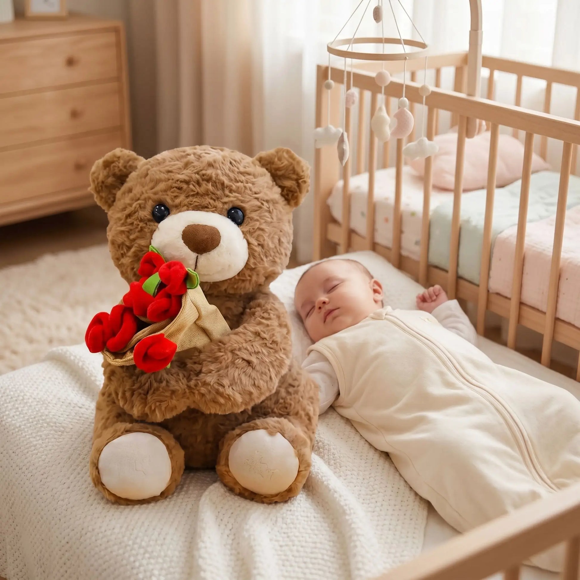 gros ours en peluche 38cm bebe dort
