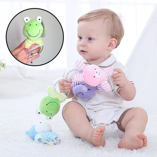 Hochet bébé bebe assis vert