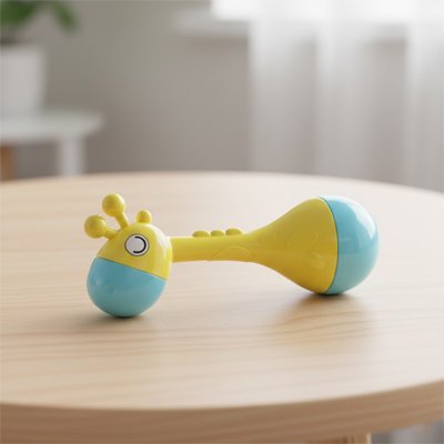 Hochet bebe jaune bleu