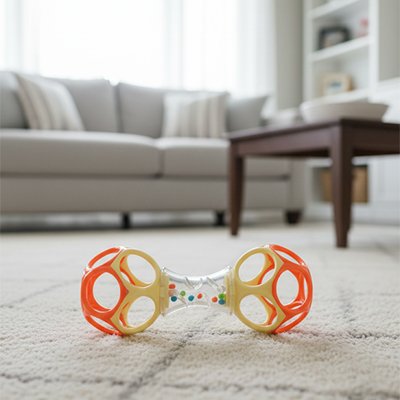Hochet bébé jaune orange