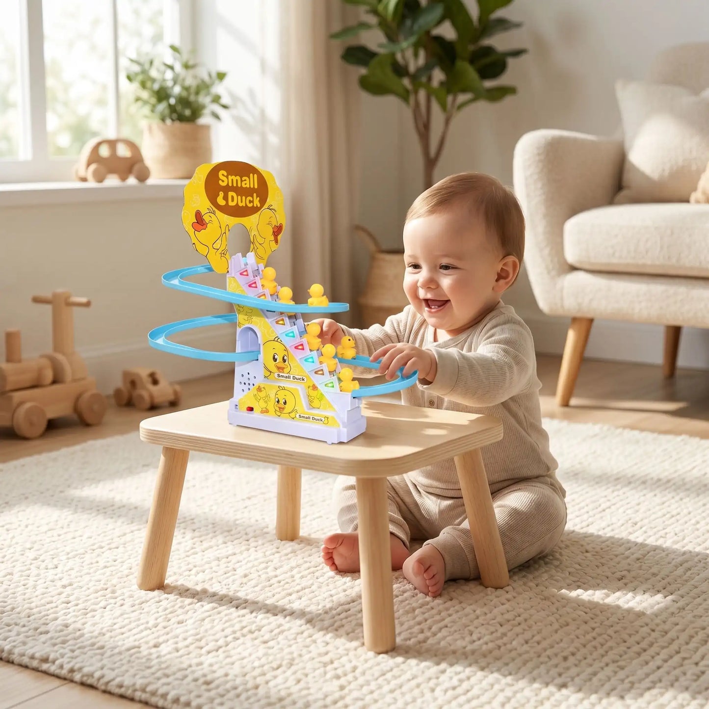 jouet bebe 1an canard bebe table