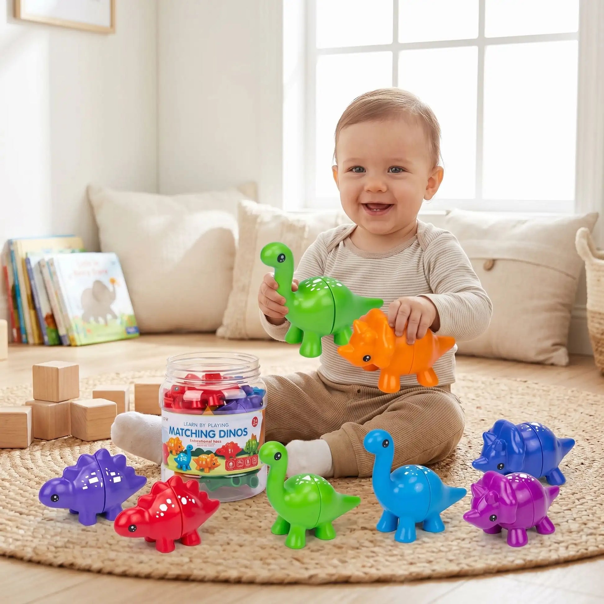 jouet bebe 1an dino bebe assis