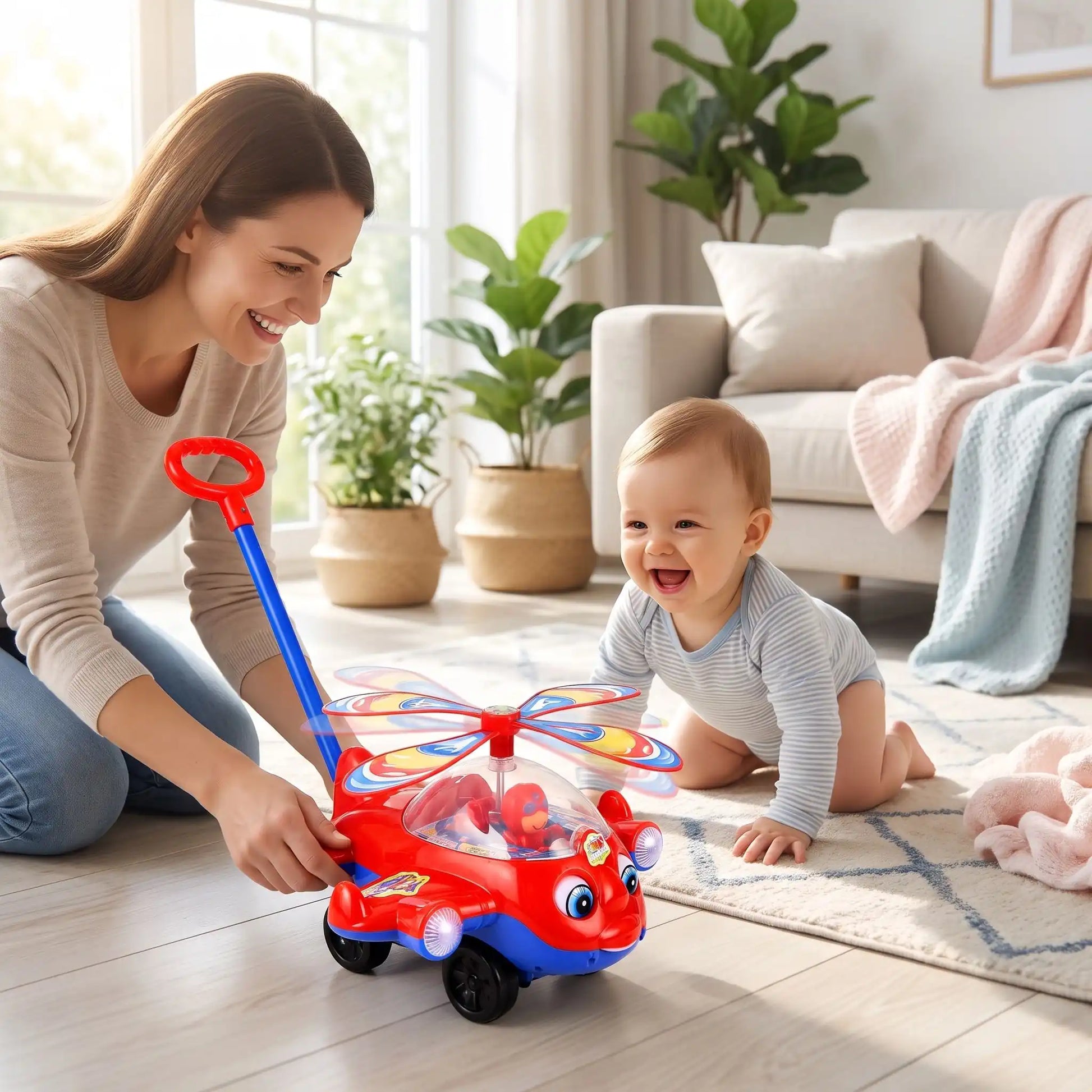 jouet bebe 1an rouge maman joue