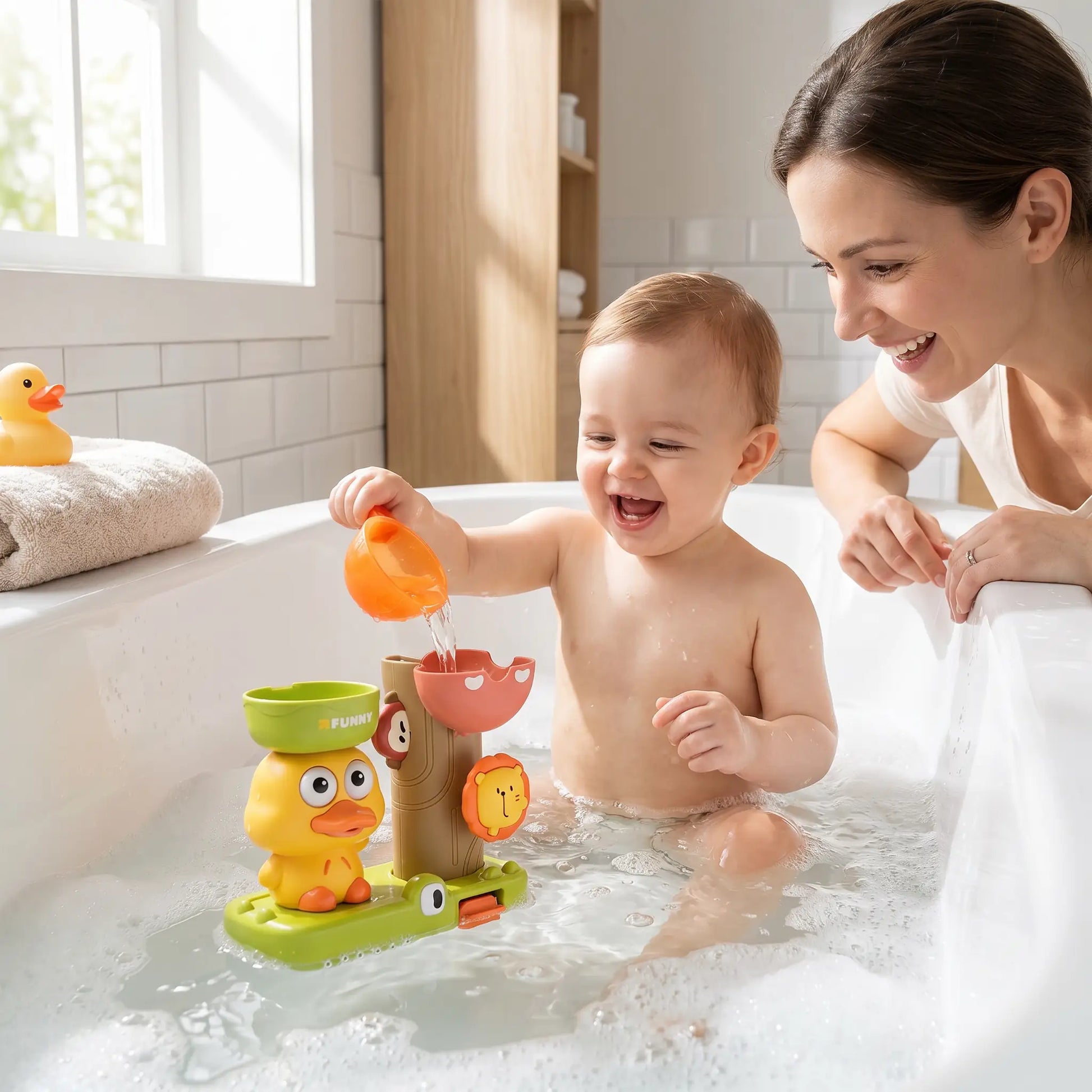 jouet de bain bebe bebe maman canard