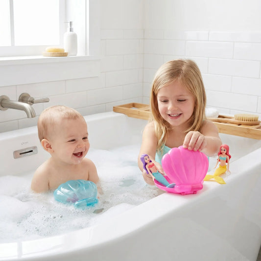 jouet de bain bebe rose bleu soeur bain