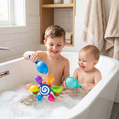 jouet de bain frere joue bebe bain moulin