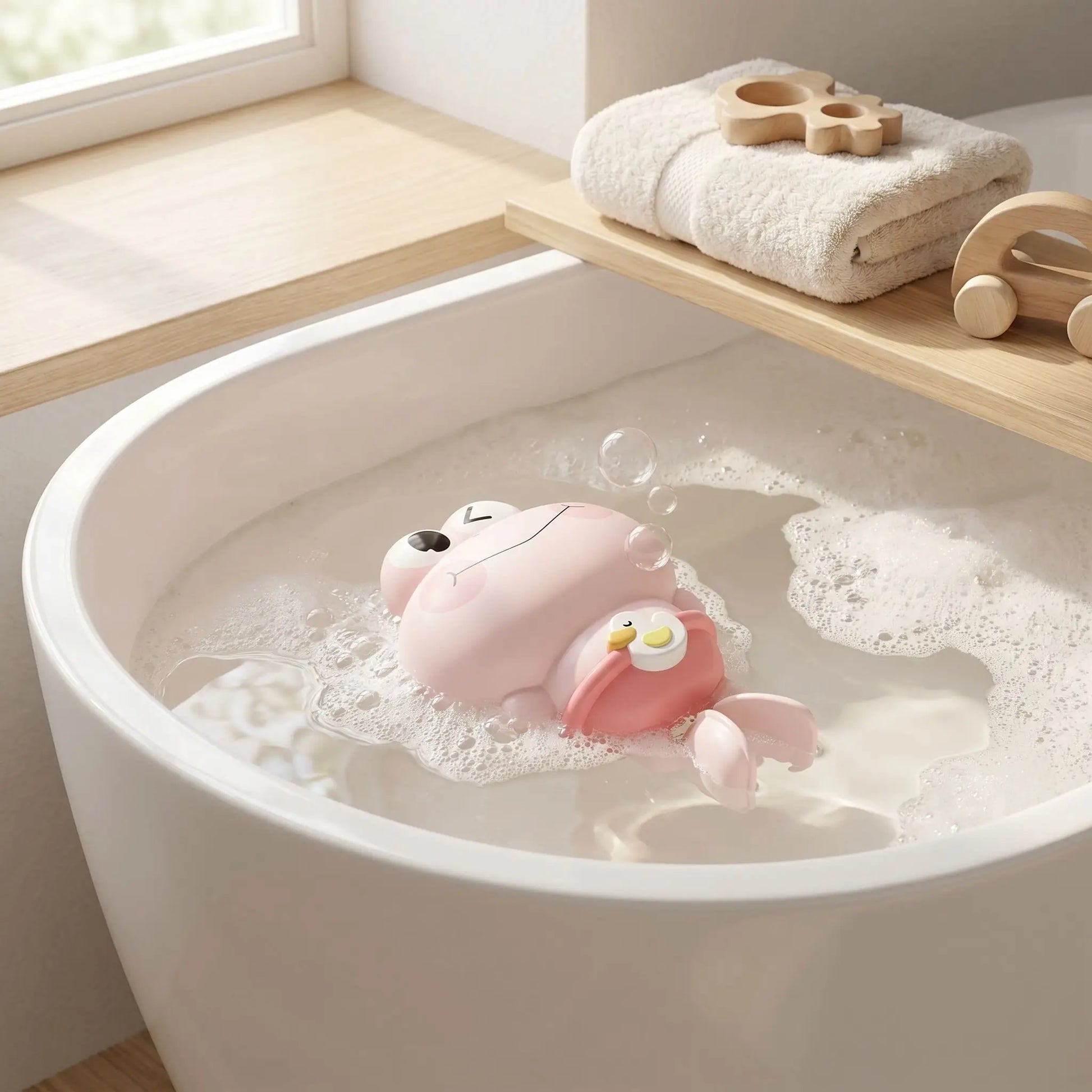 jouet de bain grenouille rose bain