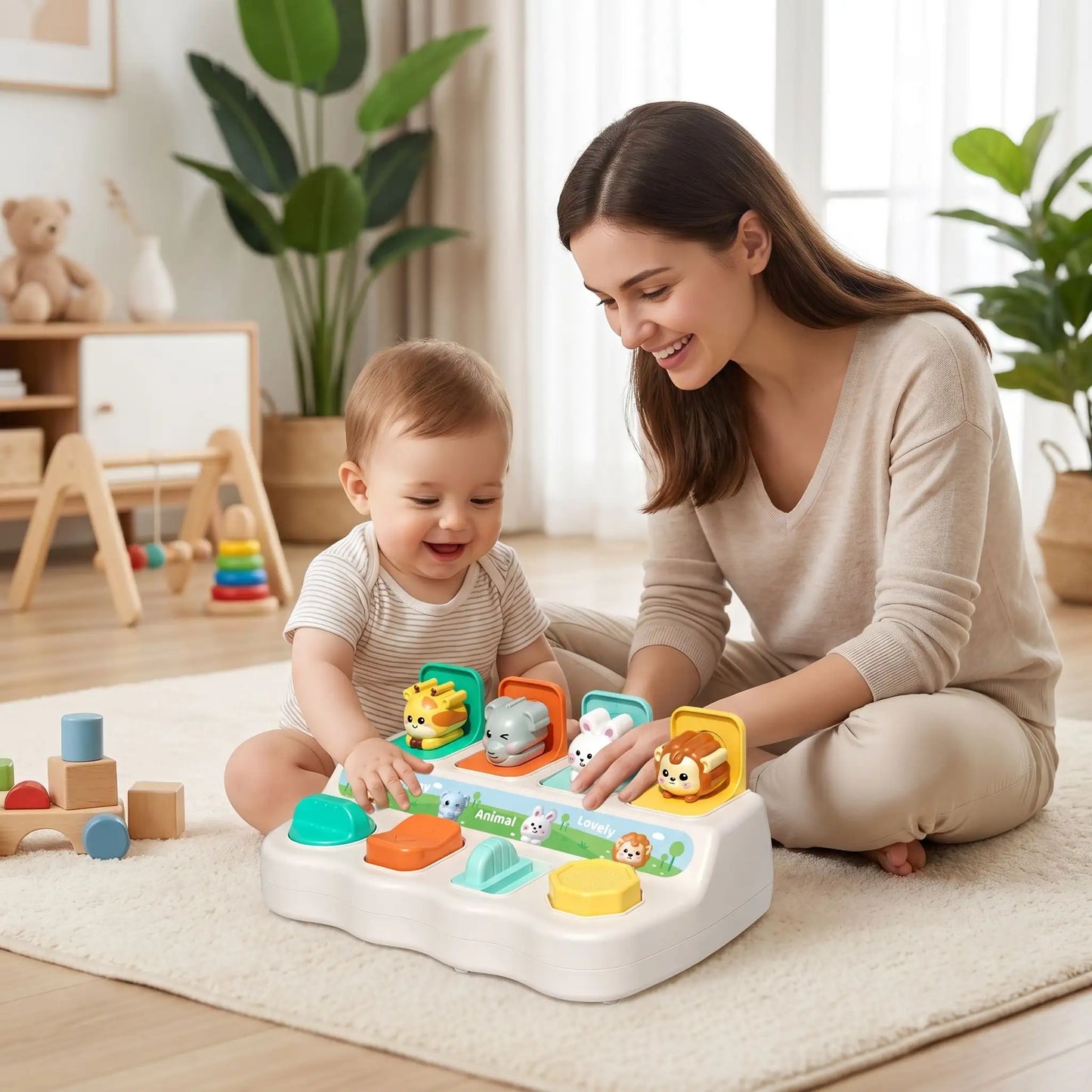 jouet pour bebe 1an eveil maman assis