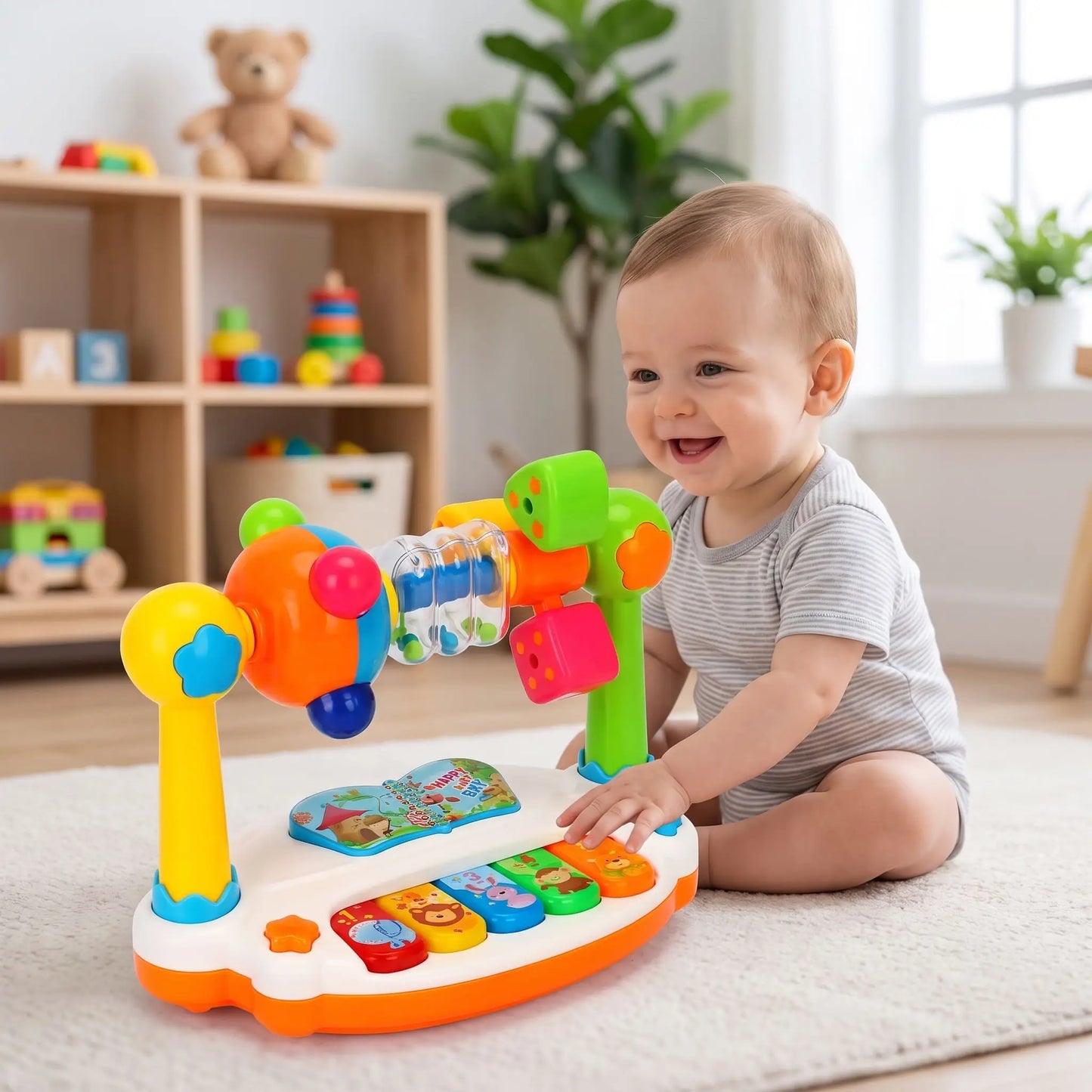jouet pour bebe bebe joue assis piano