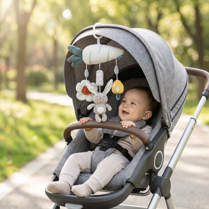 jouet pour bebe suspendu pousette gris