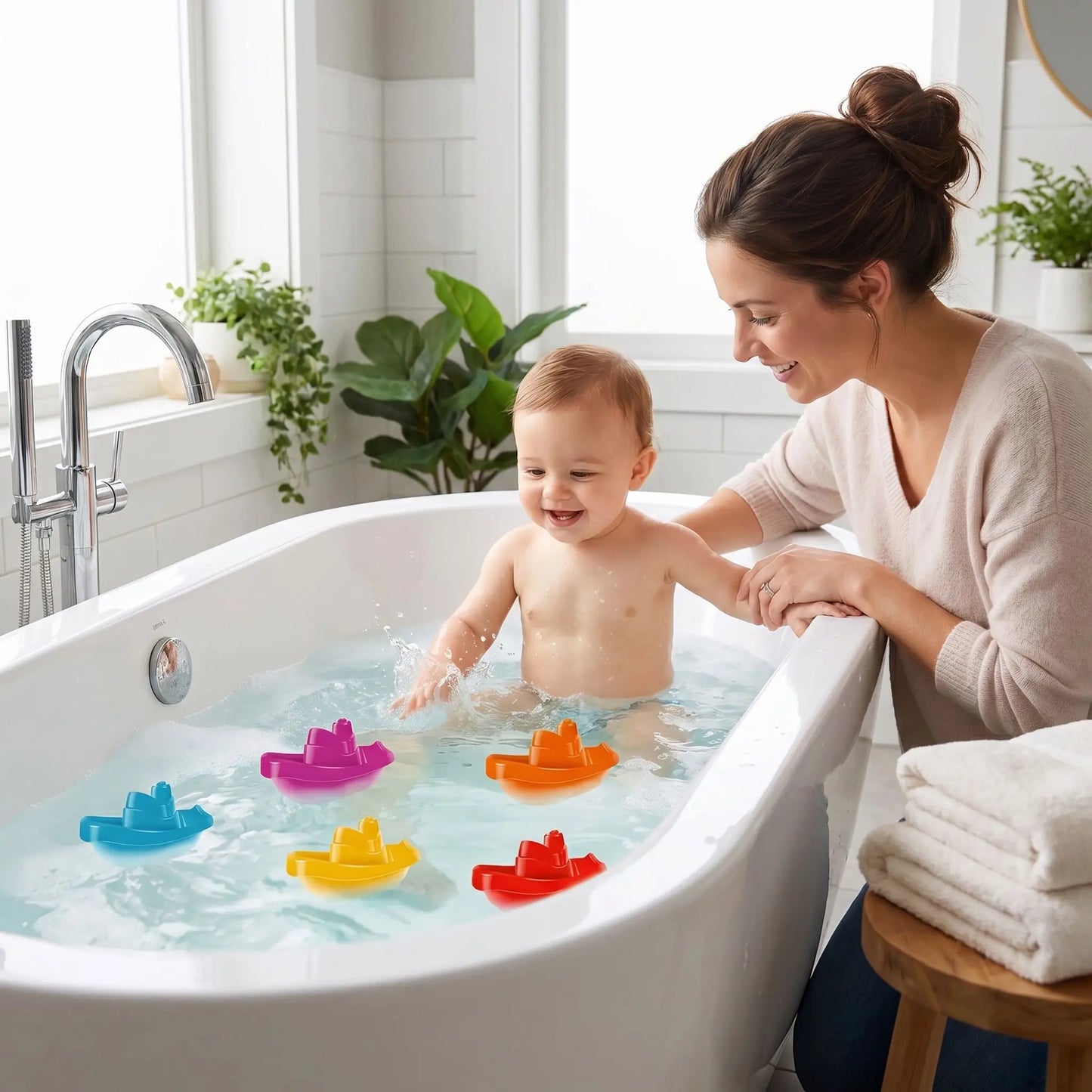 jouets de bain bebe bateau maman