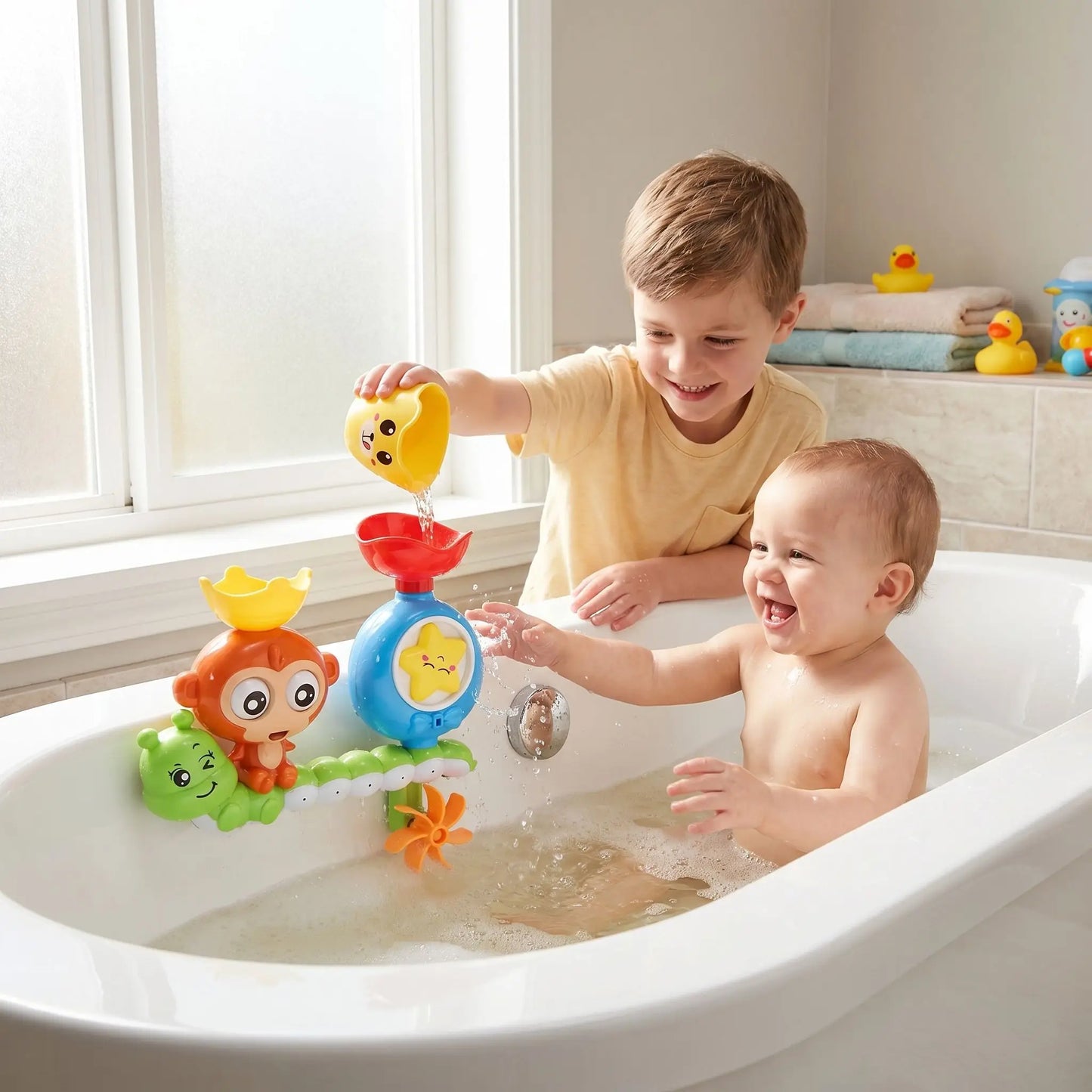 jouets de bain bebe ventouse frere bain