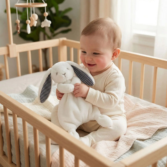 lapin doudou bebe bras