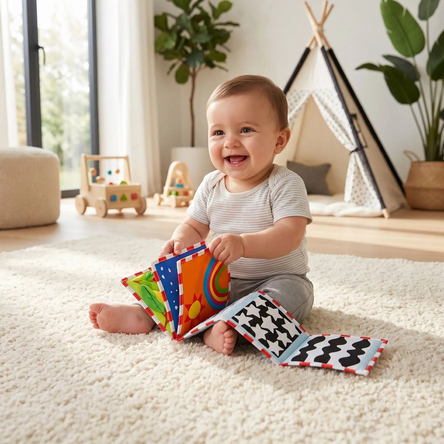 livre bebe bebe assis tapis