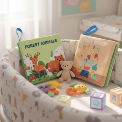 Livre bebe en tissus berceau