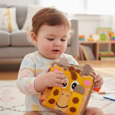 Livre bebe en tissus girafe bebe